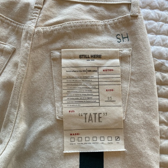 Still Here Tate jean in bone with hunter stripe - Picture 2 of 5